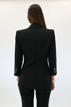 Elisabetta Franchi Giacca in doppio crêpe stretch con dettagli logo