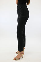 Elisabetta Franchi Pantaloni in doppio crêpe stretch con logo ricamato