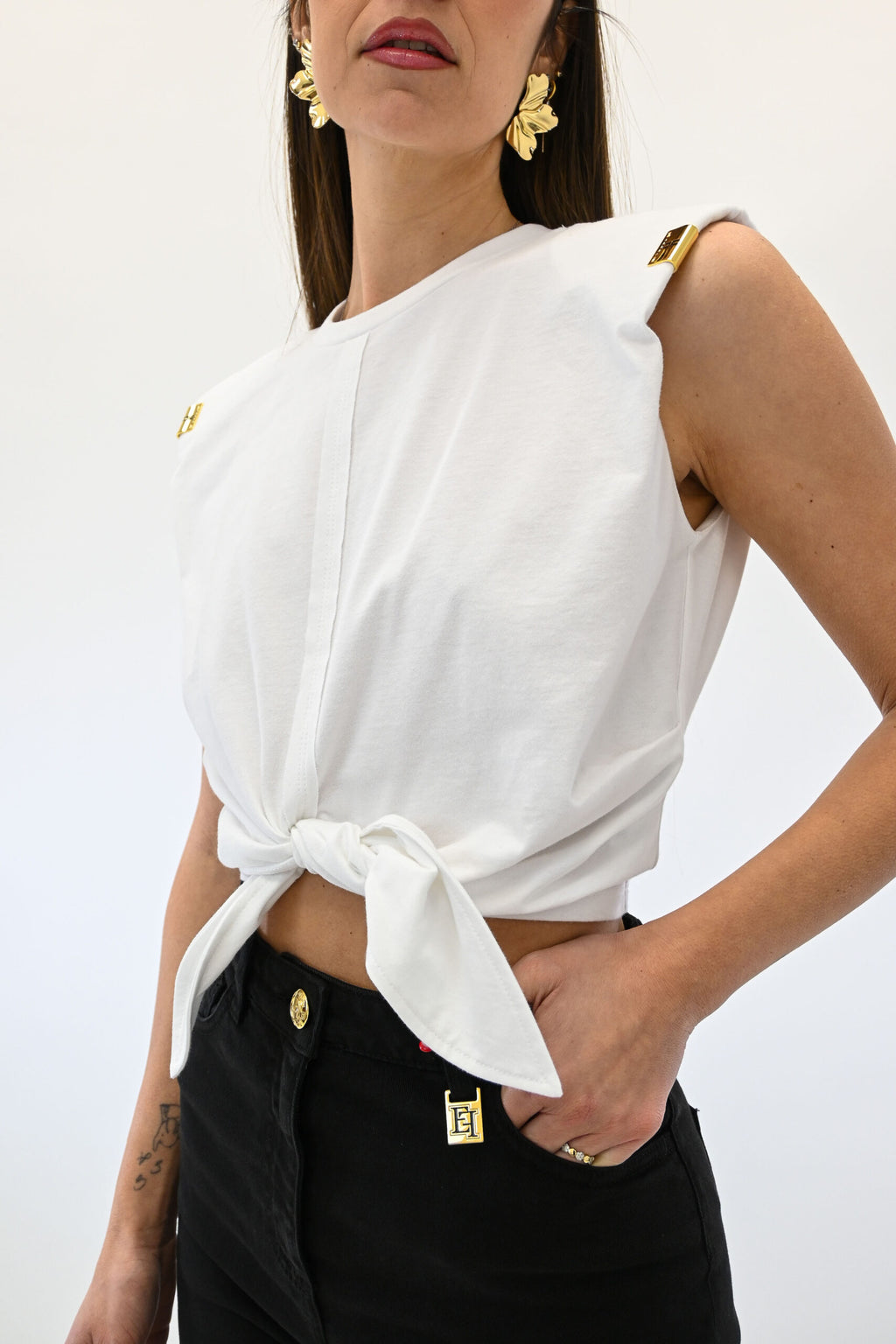 Elisabetta Franchi maglia bianca