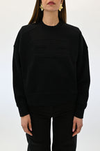 Elisabetta Franchi Felpa in cotone con logo embossed