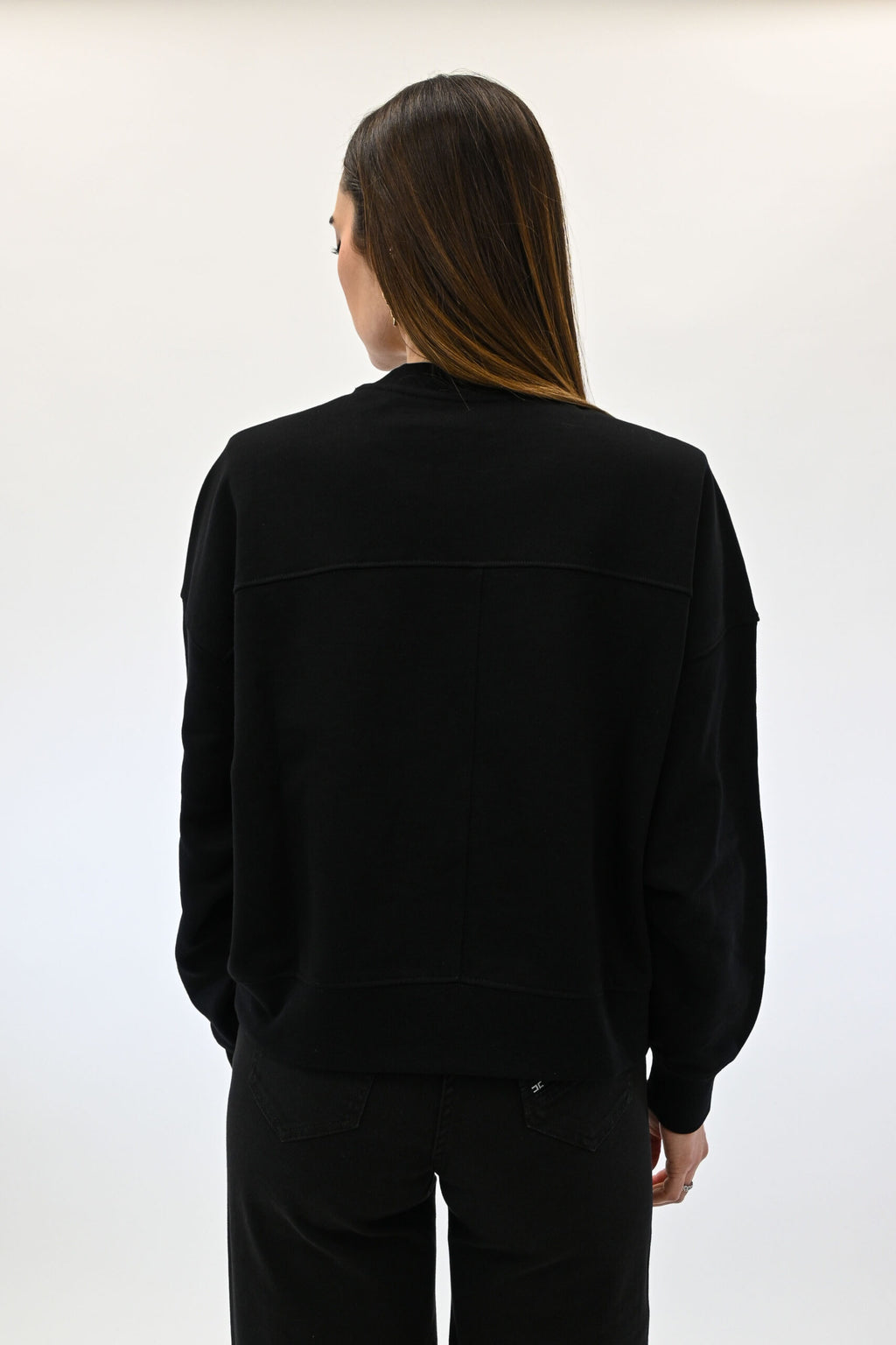 Elisabetta Franchi Felpa in cotone con logo embossed