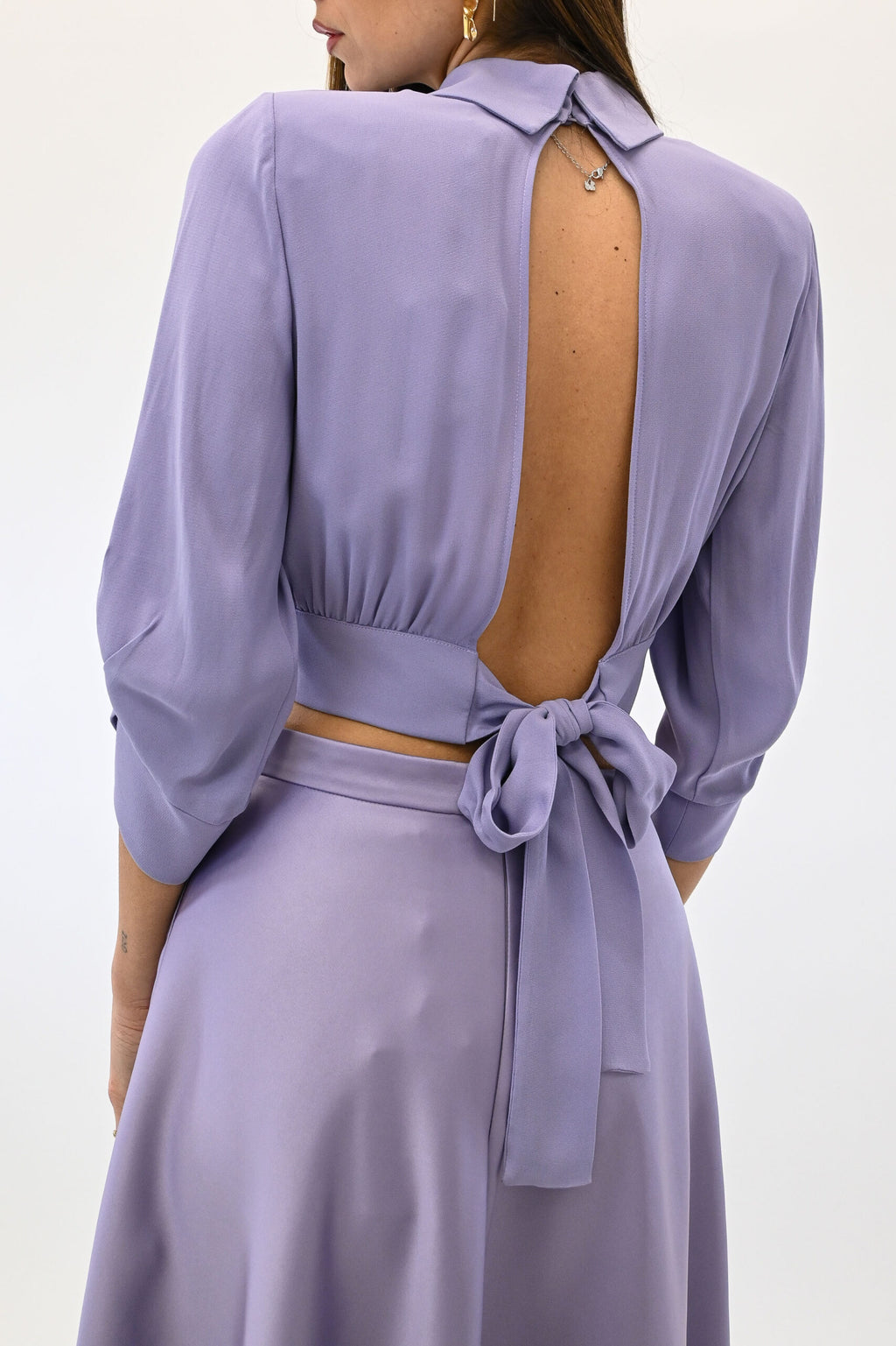 Elisabetta Franchi camicia cropped lilla