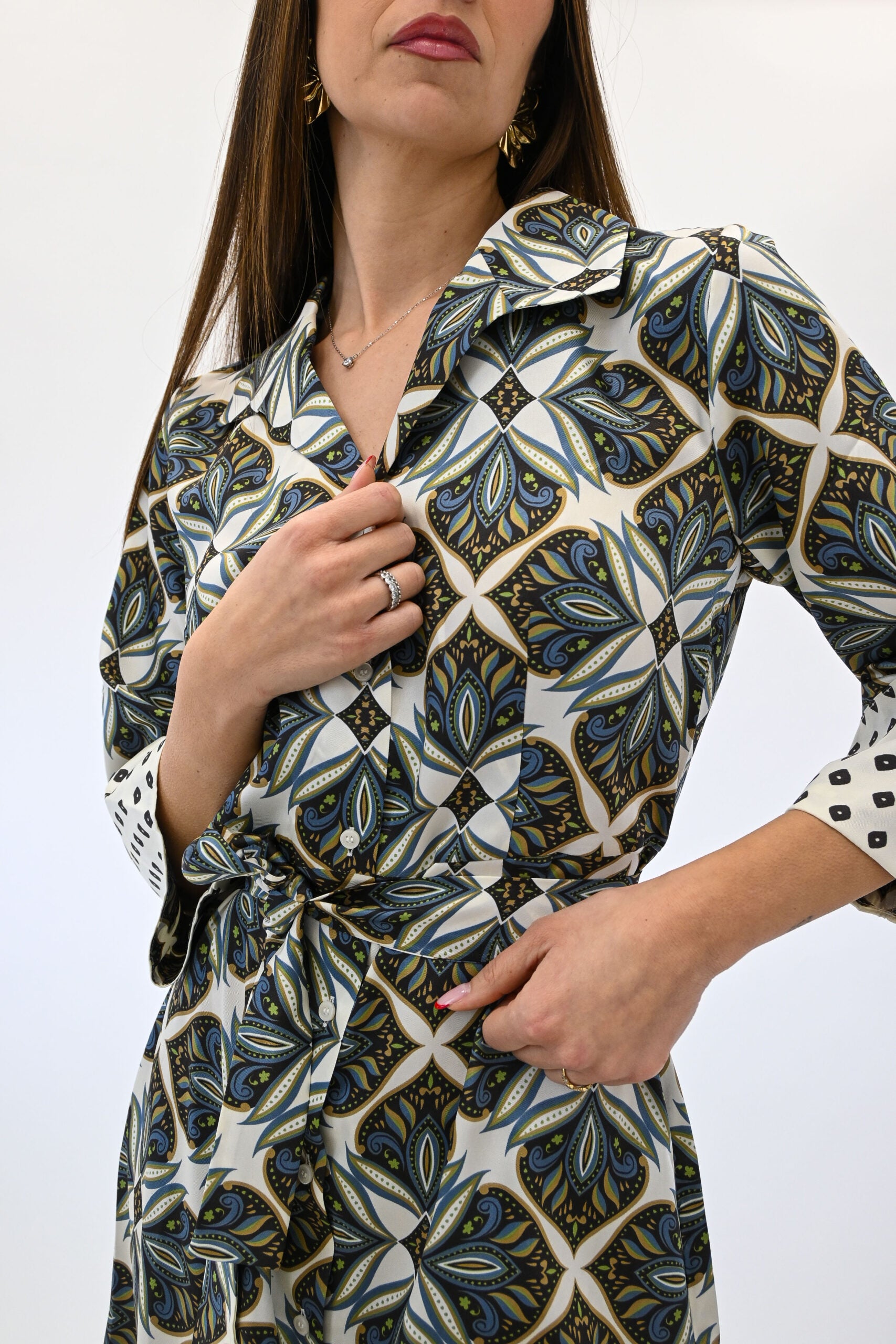 Emme Marella vestito in fantasia