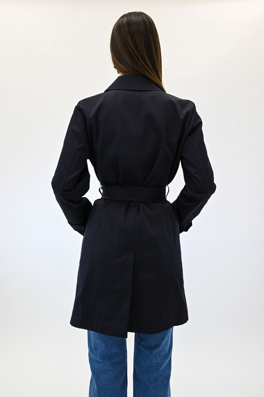 Emme Marella gabardina antigoccia lungo blu