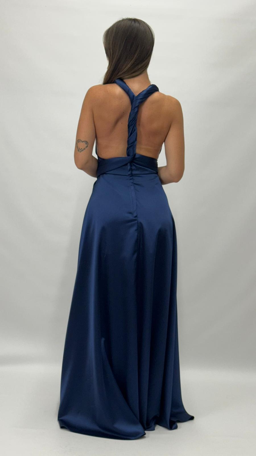 Abito Lungo Trasformabile "Mille Modi" blu notte - Berti Mode Collection