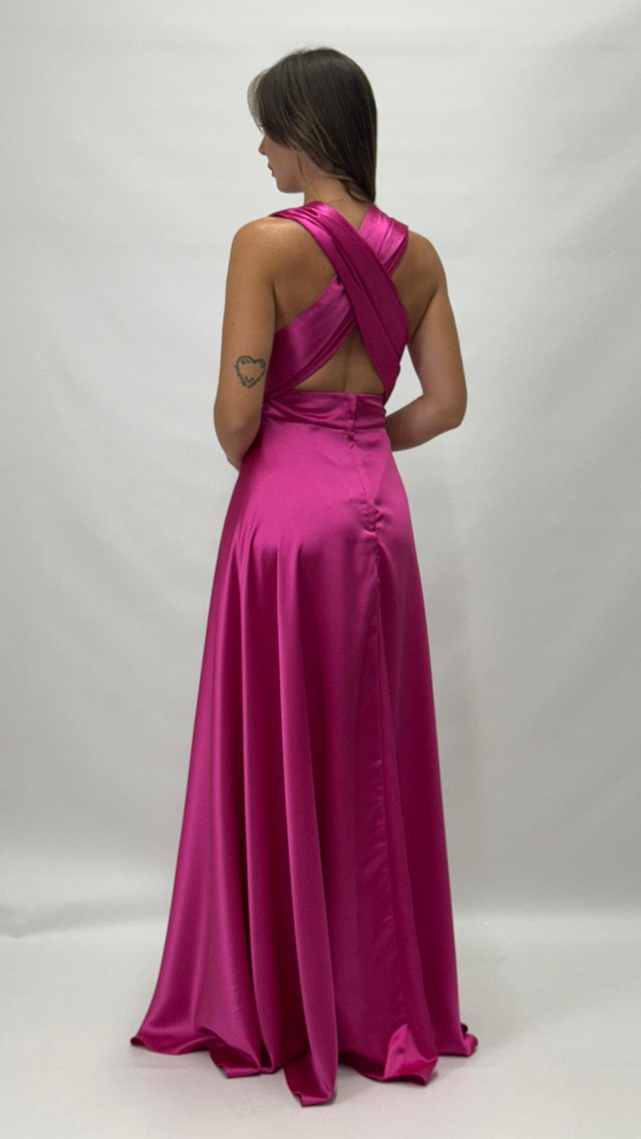 Abito Lungo Trasformabile "Mille Modi" magenta - Berti Mode Collection