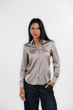 Emme Marella - Camicia in raso color sabbia