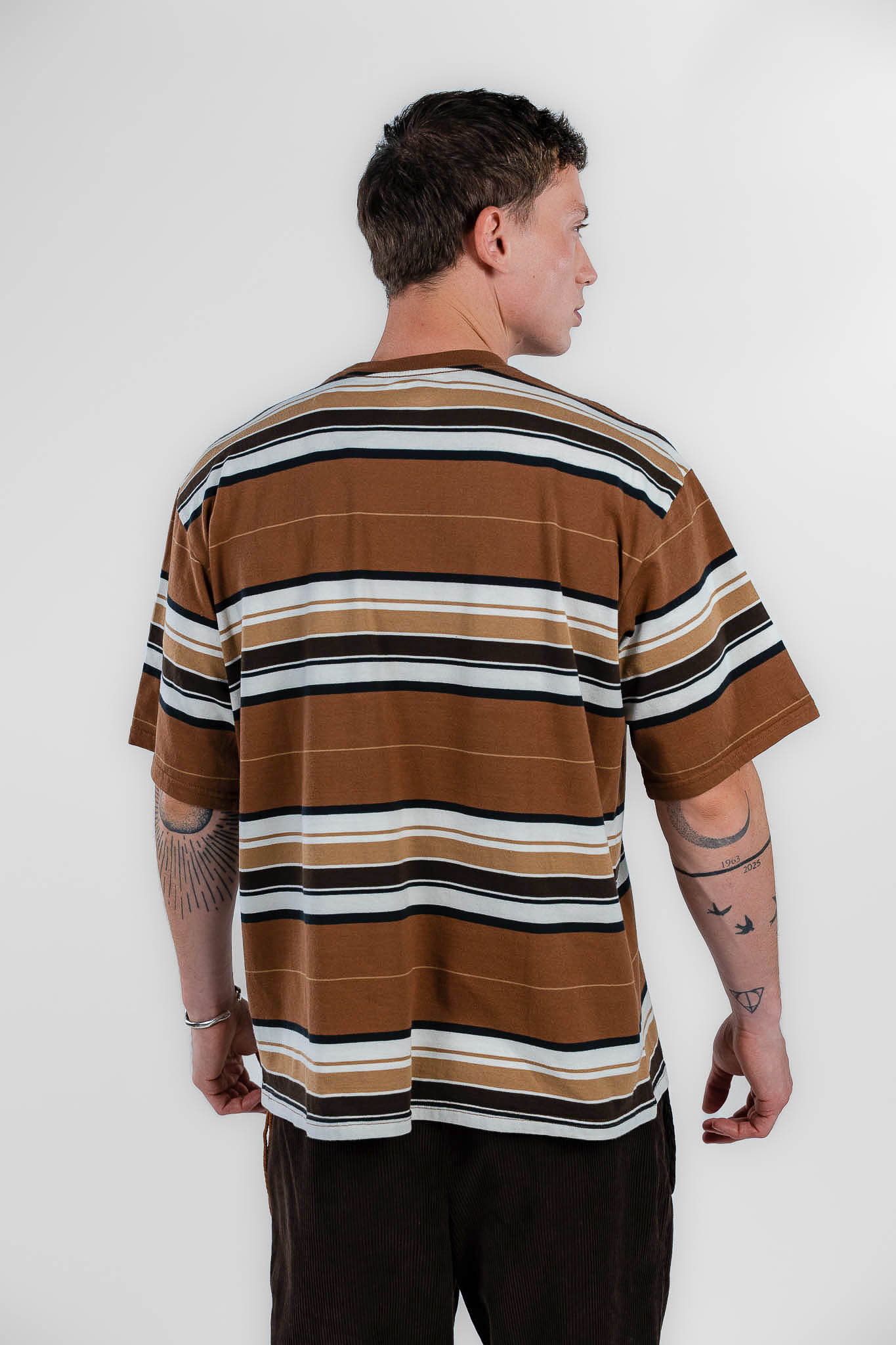 Levi's - t-shirt a righe marroni