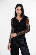Rinascimento - Body nero con pizzo