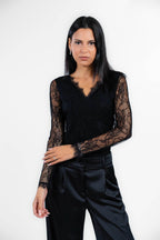 Rinascimento - Body nero con pizzo