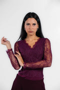 Rinascimento - Body bordeaux con pizzo