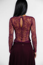 Rinascimento - Body bordeaux con pizzo