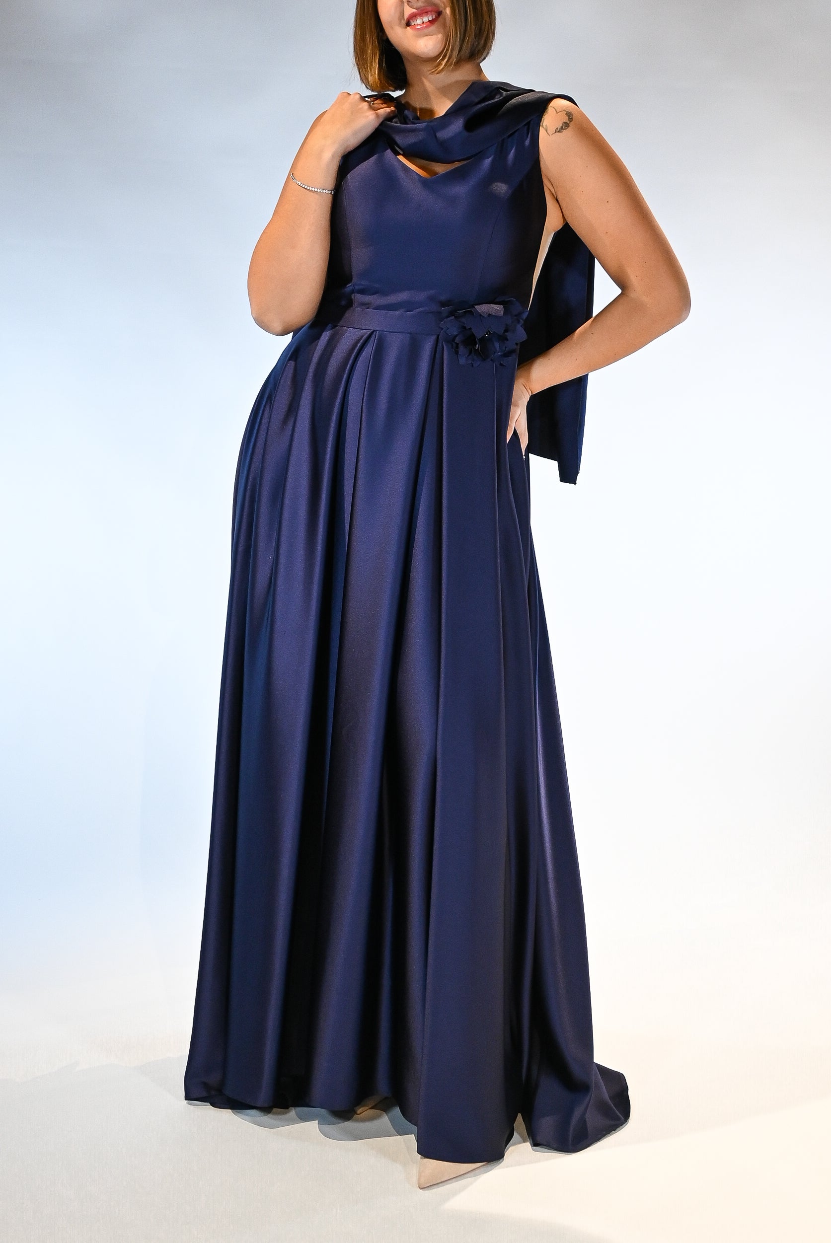 Abito blu notte  scollo a V - Berti Mode Collection