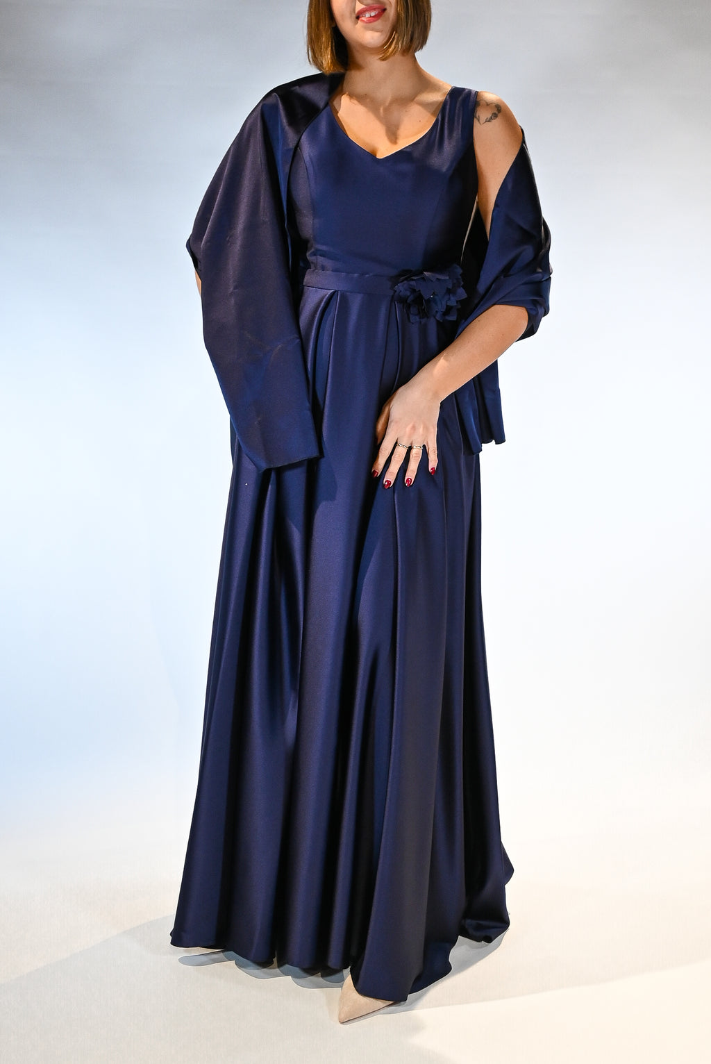 Abito blu notte  scollo a V - Berti Mode Collection