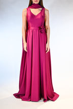 Abito magenta scollo a V - Berti Mode Collection