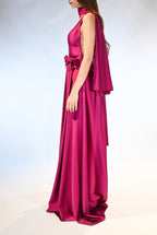 Abito magenta scollo a V - Berti Mode Collection