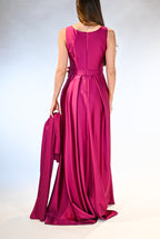 Abito magenta scollo a V - Berti Mode Collection