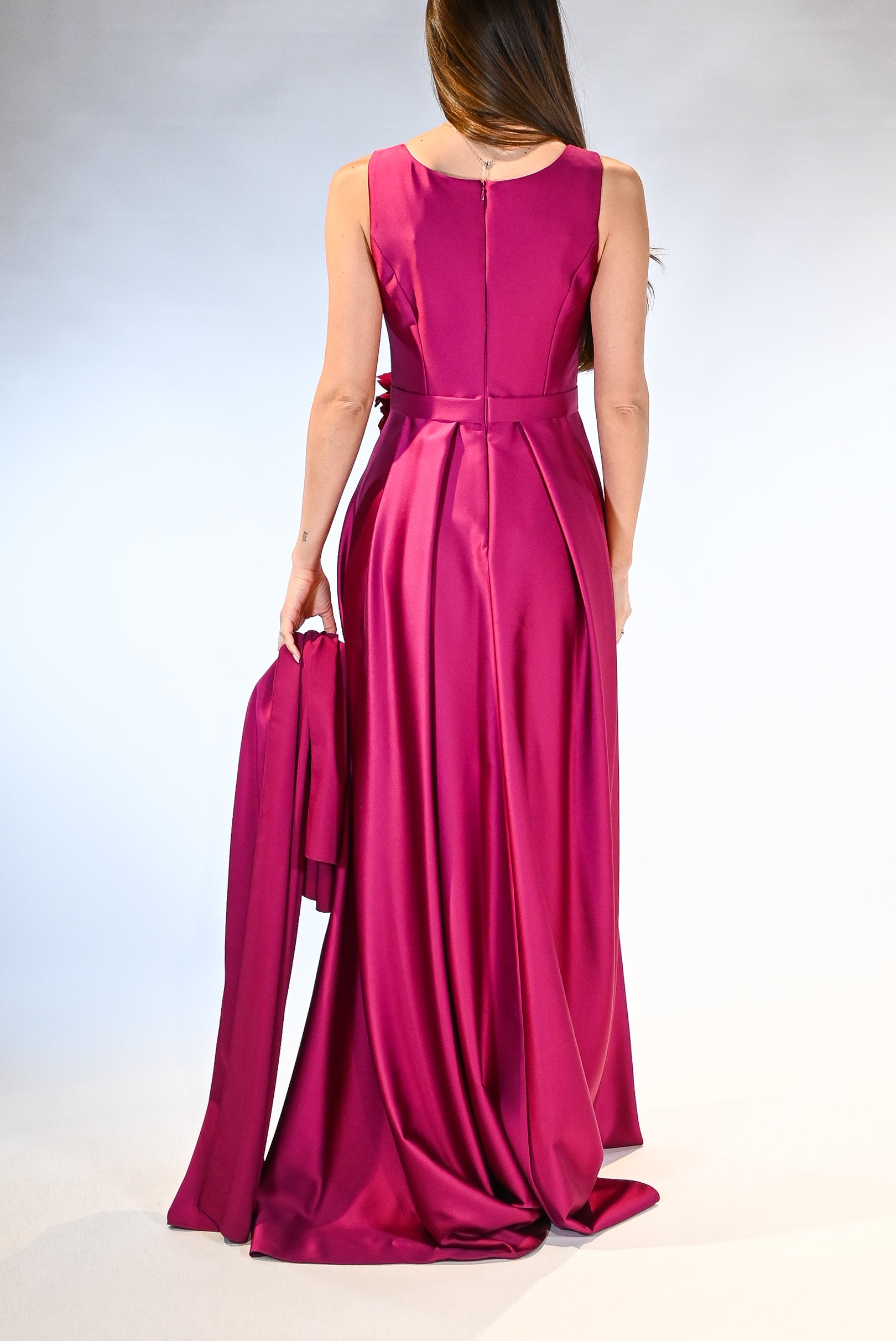 Abito magenta scollo a V - Berti Mode Collection