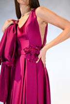 Abito magenta scollo a V - Berti Mode Collection