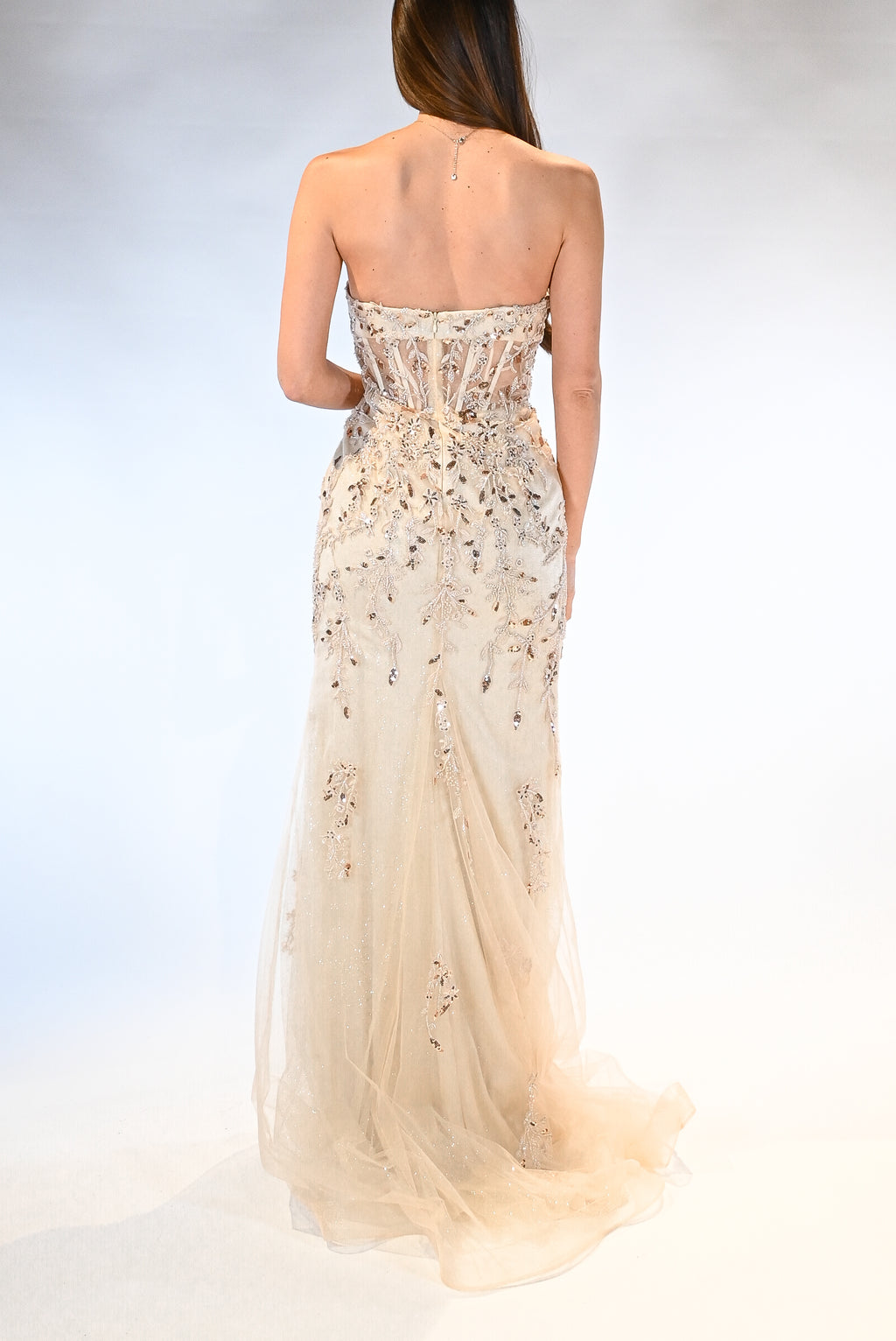 Abito a Sirena Ricami Gioiello e Trasparenze - Berti Mode Collection