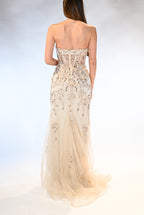 Abito a Sirena Ricami Gioiello e Trasparenze - Berti Mode Collection