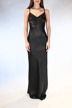 Abito red carpet in raso nero - Elisabetta Franchi