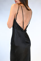 Abito red carpet in raso nero - Elisabetta Franchi