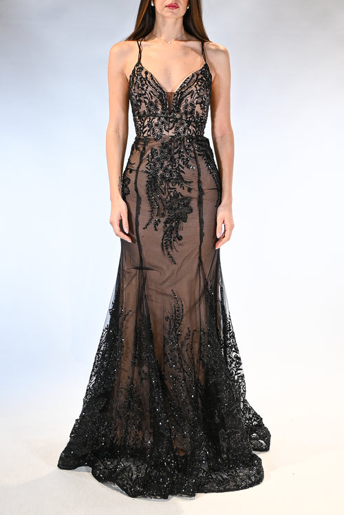 Abito Berti Mode Collection - nero a sirena