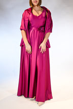 Abito magenta  scollo a V - Berti Mode Collection