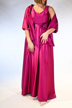 Abito magenta  scollo a V - Berti Mode Collection