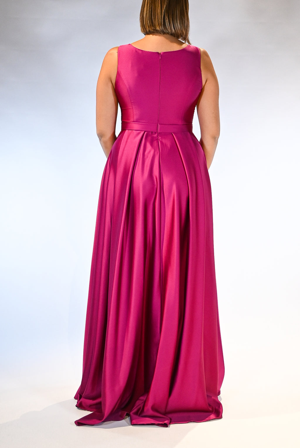 Abito magenta  scollo a V - Berti Mode Collection