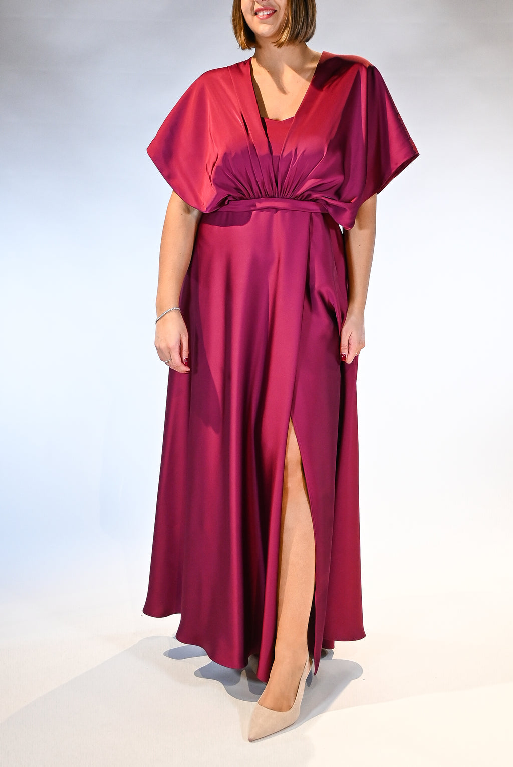 Abito mille modi ciclamino curvy - Berti Mode Collection