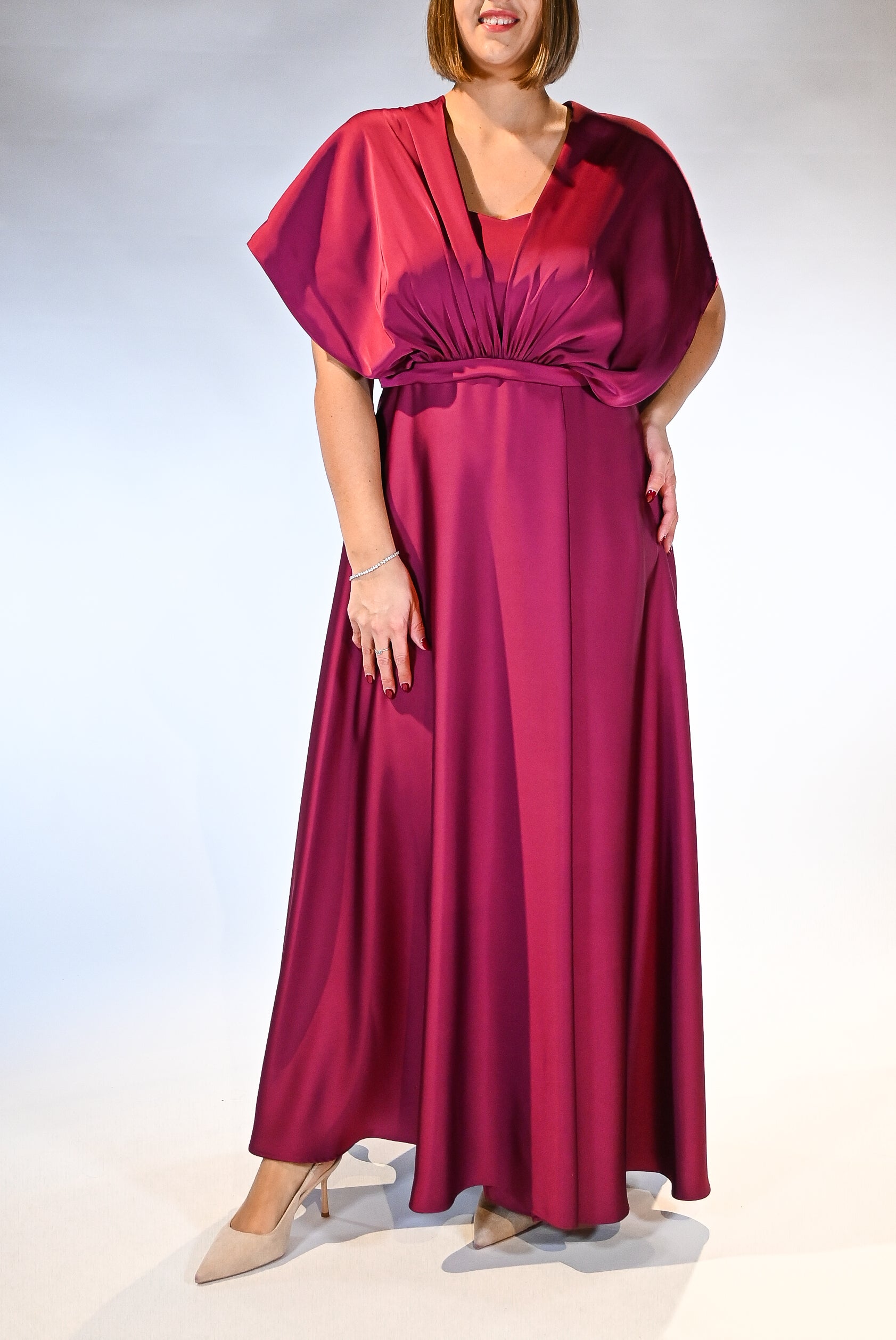 Abito mille modi ciclamino curvy - Berti Mode Collection