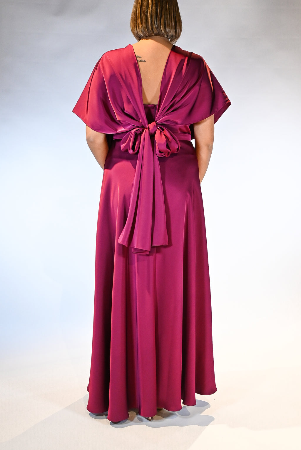 Abito mille modi ciclamino curvy - Berti Mode Collection