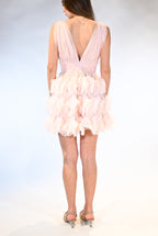 Mini Dress "Cloud" in Tulle Plissettato – Rosa Cipria - Rinascimento
