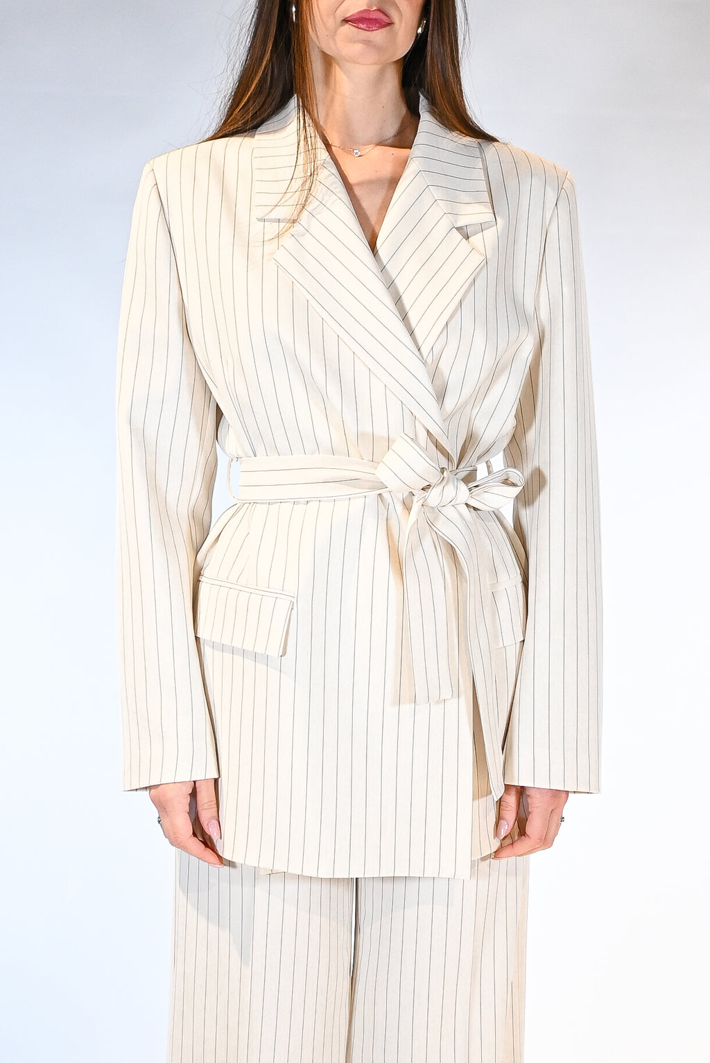 Giacca  con cintura gessato - Vicolo