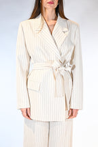 Giacca  con cintura gessato - Vicolo