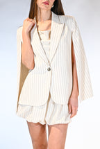 Giacca Mantella Gessata a Righe Sottili - Vicolo