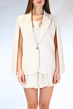 Giacca Mantella Gessata a Righe Sottili - Vicolo