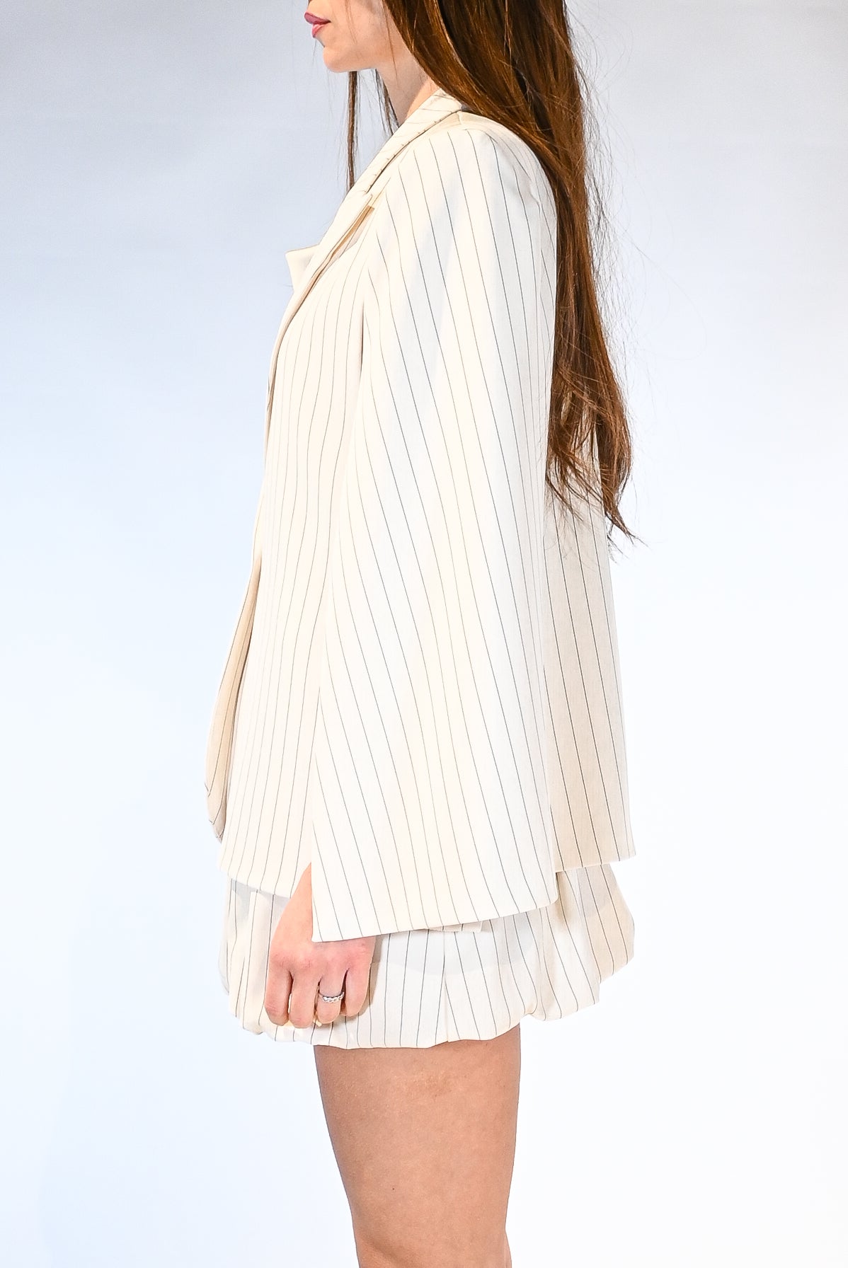 Giacca Mantella Gessata a Righe Sottili - Vicolo