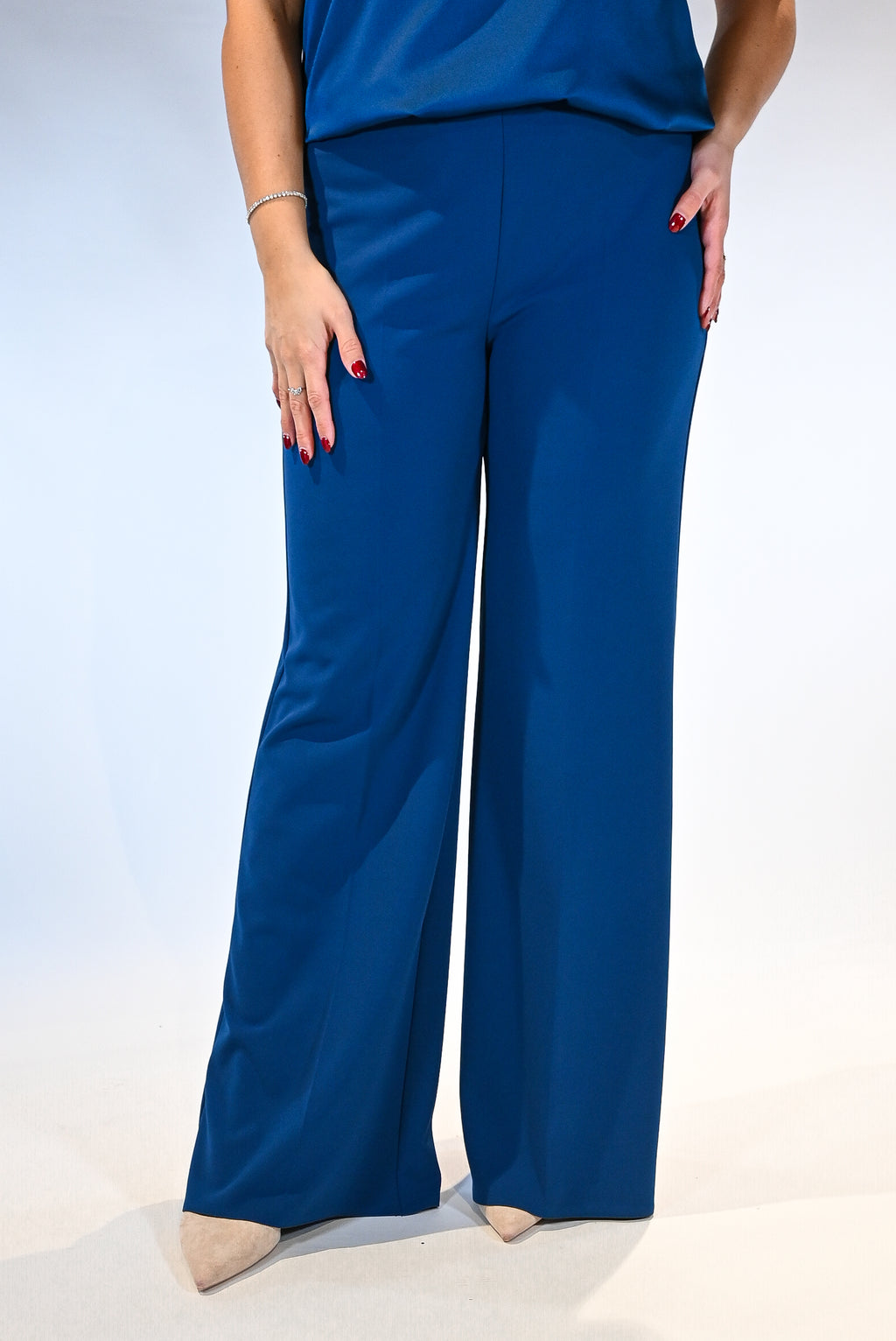 Pantalone a palazzo blu petrolio - Rinascimento