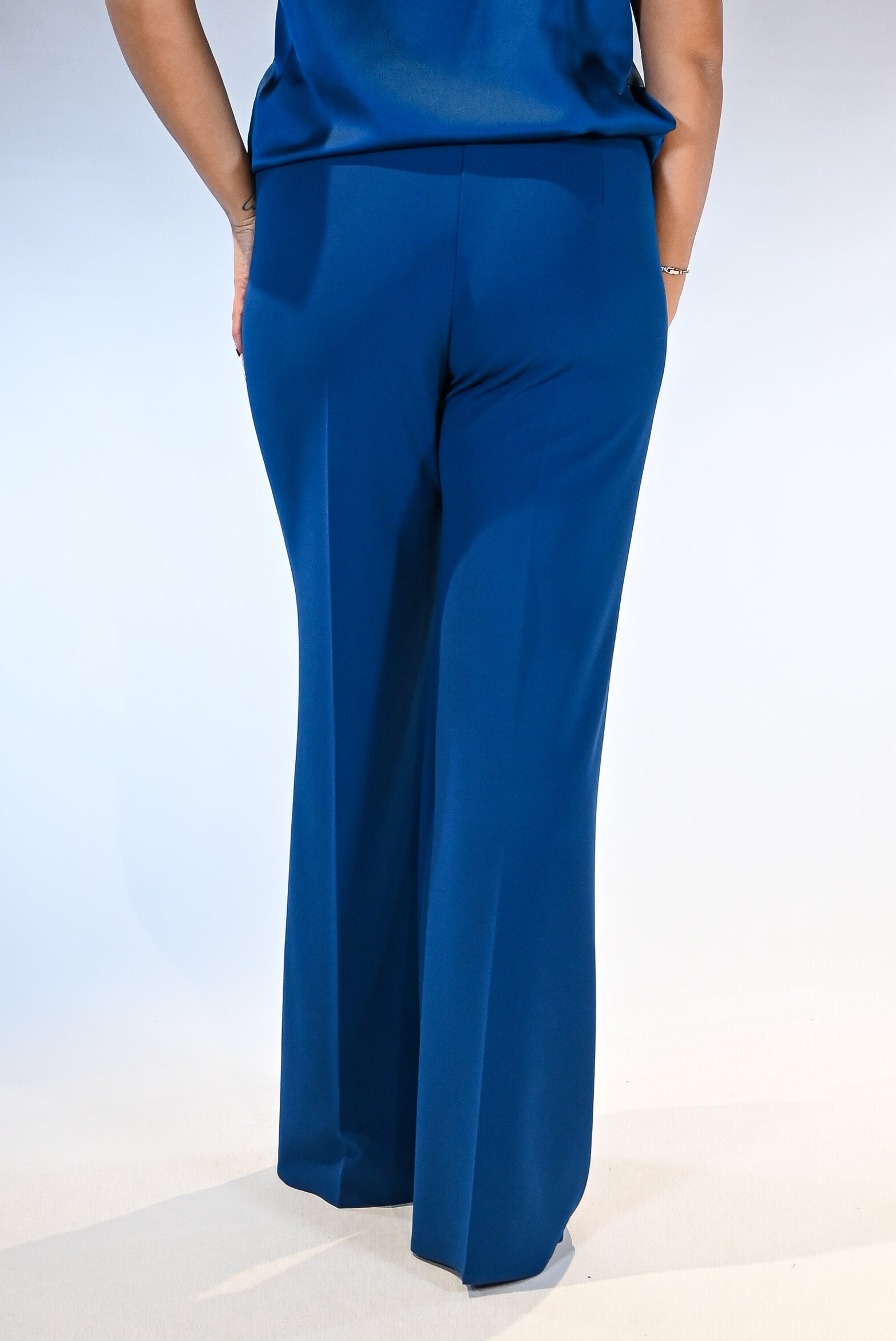 Pantalone a palazzo blu petrolio - Rinascimento