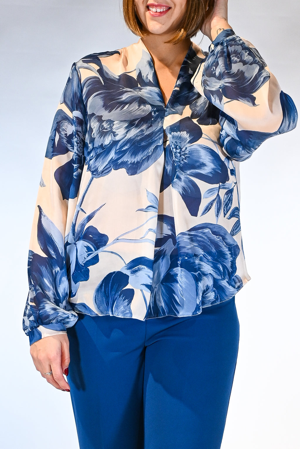 Blusa a manica lunga con stampa floreale - Rinascimento