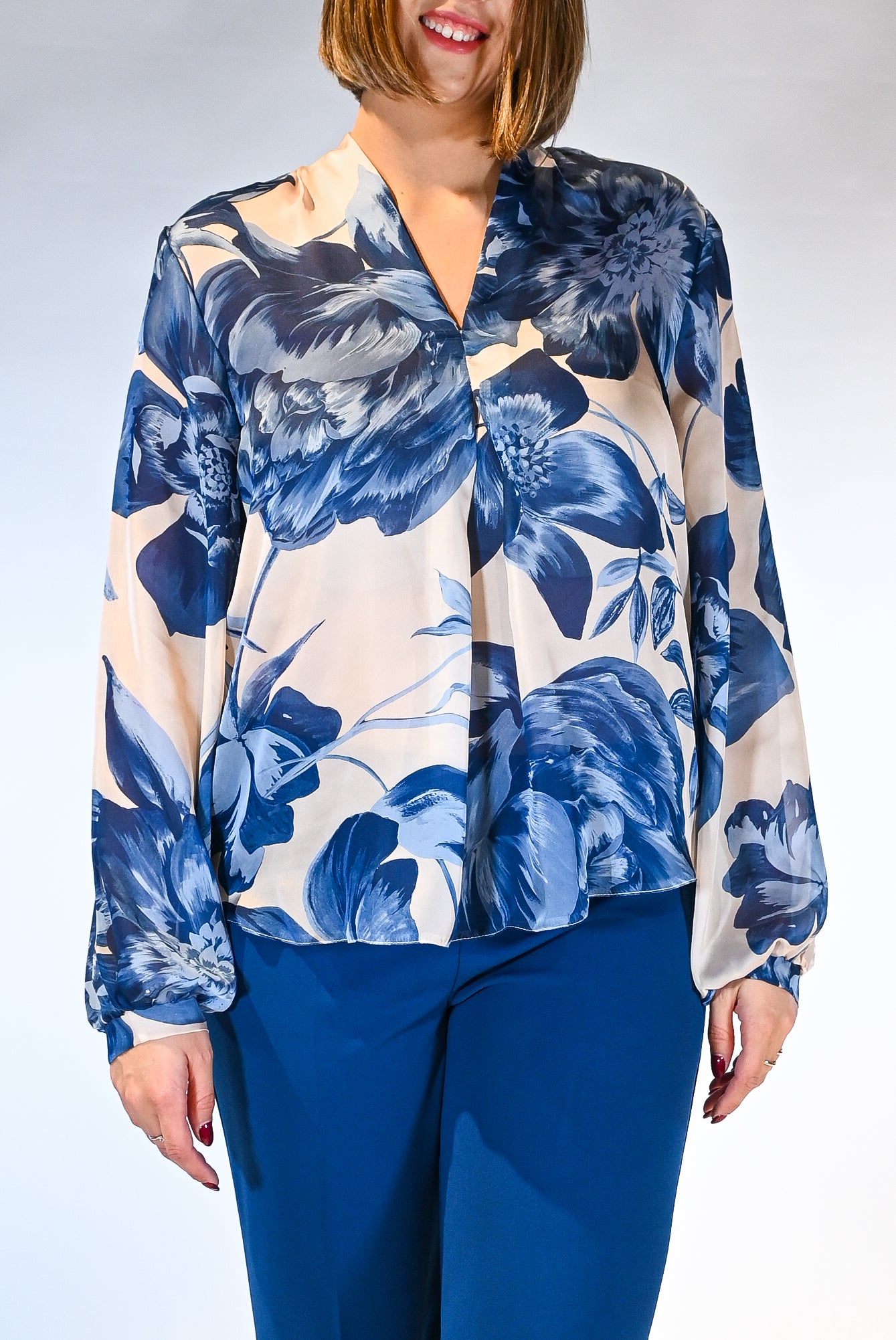 Blusa a manica lunga con stampa floreale - Rinascimento