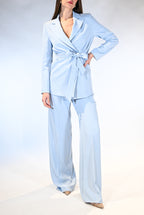 Pantalone Palazzo a Vita Alta azzurro - Rinascimento