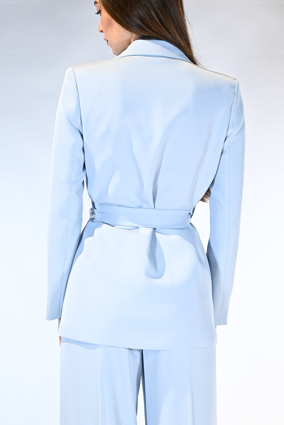 Giacca Blazer a Portafoglio con Cintura azzurro - Rinascimento