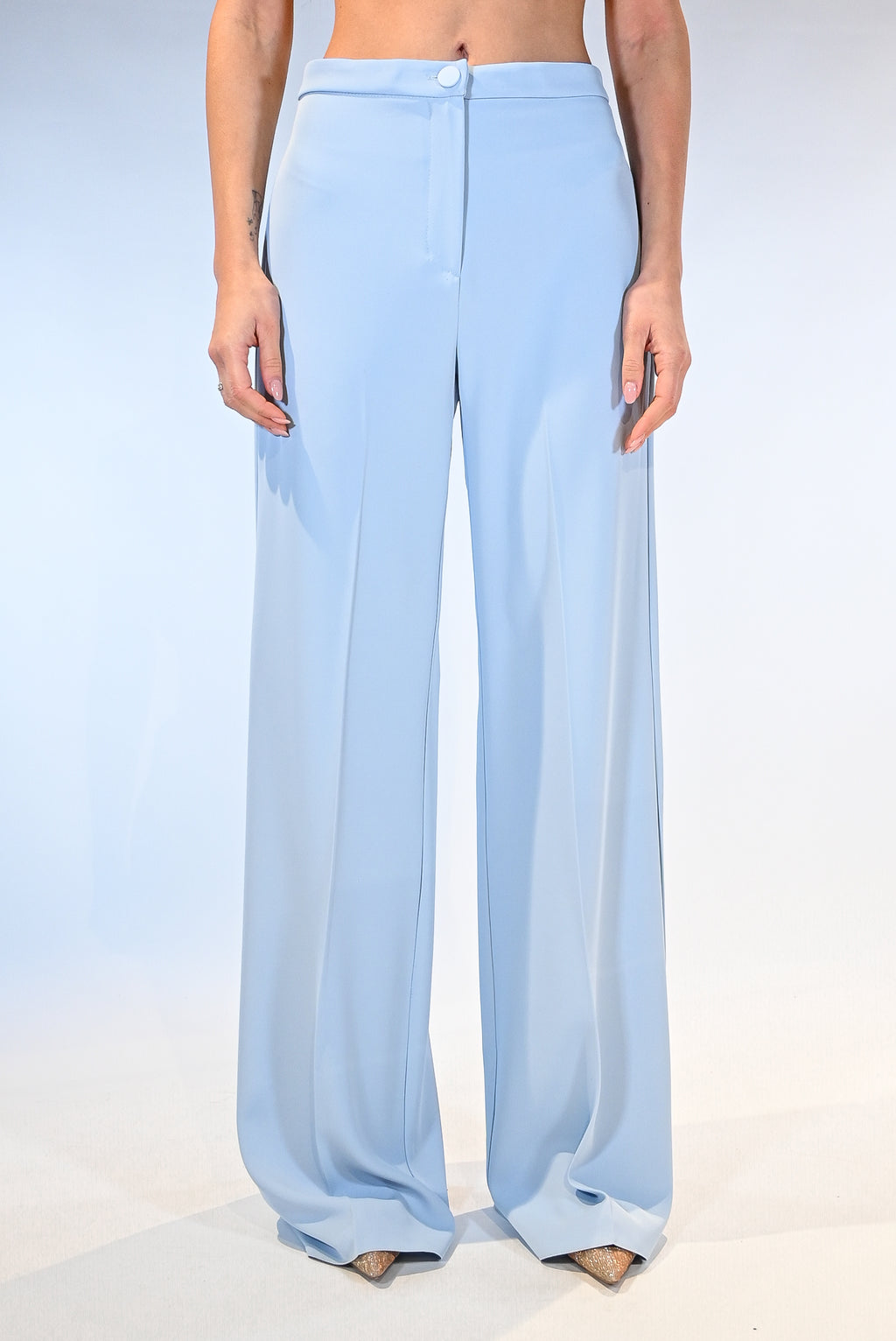 Pantalone Palazzo a Vita Alta azzurro - Rinascimento