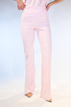 Pantalone Flare a Vita Alta - Rosa Cipria - Rinascimento