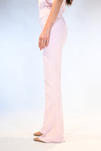 Pantalone Flare a Vita Alta - Rosa Cipria - Rinascimento