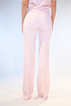 Pantalone Flare a Vita Alta - Rosa Cipria - Rinascimento